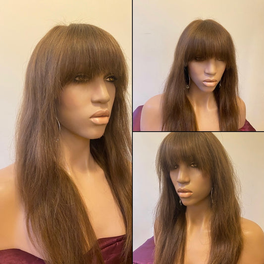 Full lace wig with full fringe